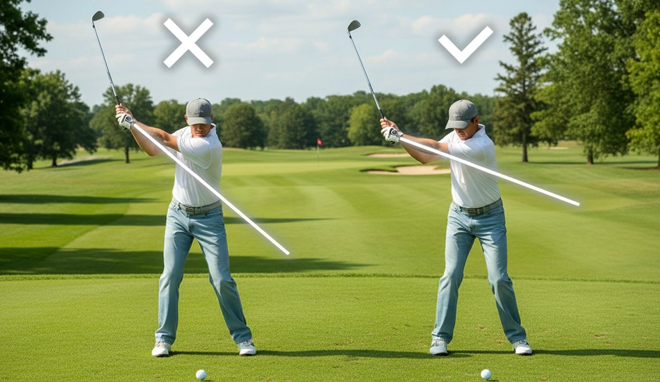 steep vs extended backswing