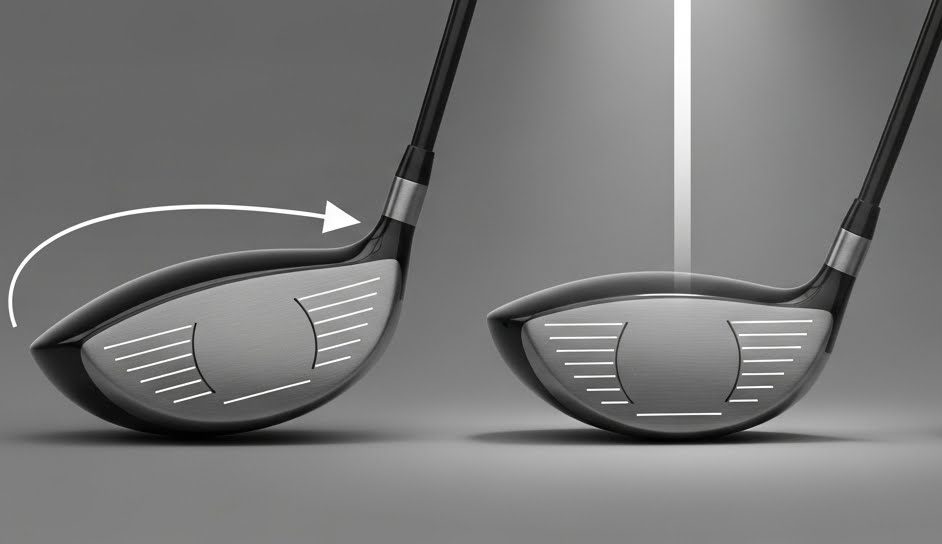 upright clubface due to upright spine angle