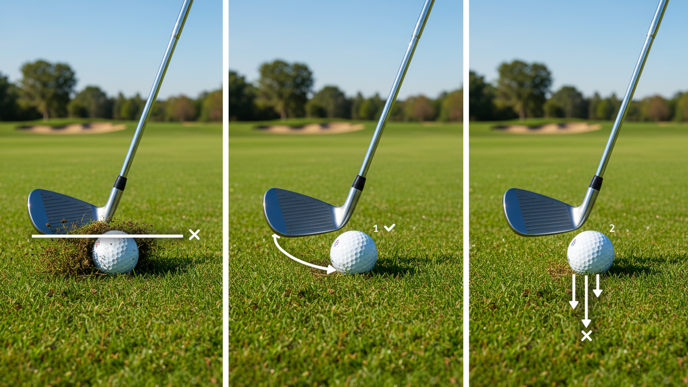 how the ball lies and how you adjust your swing