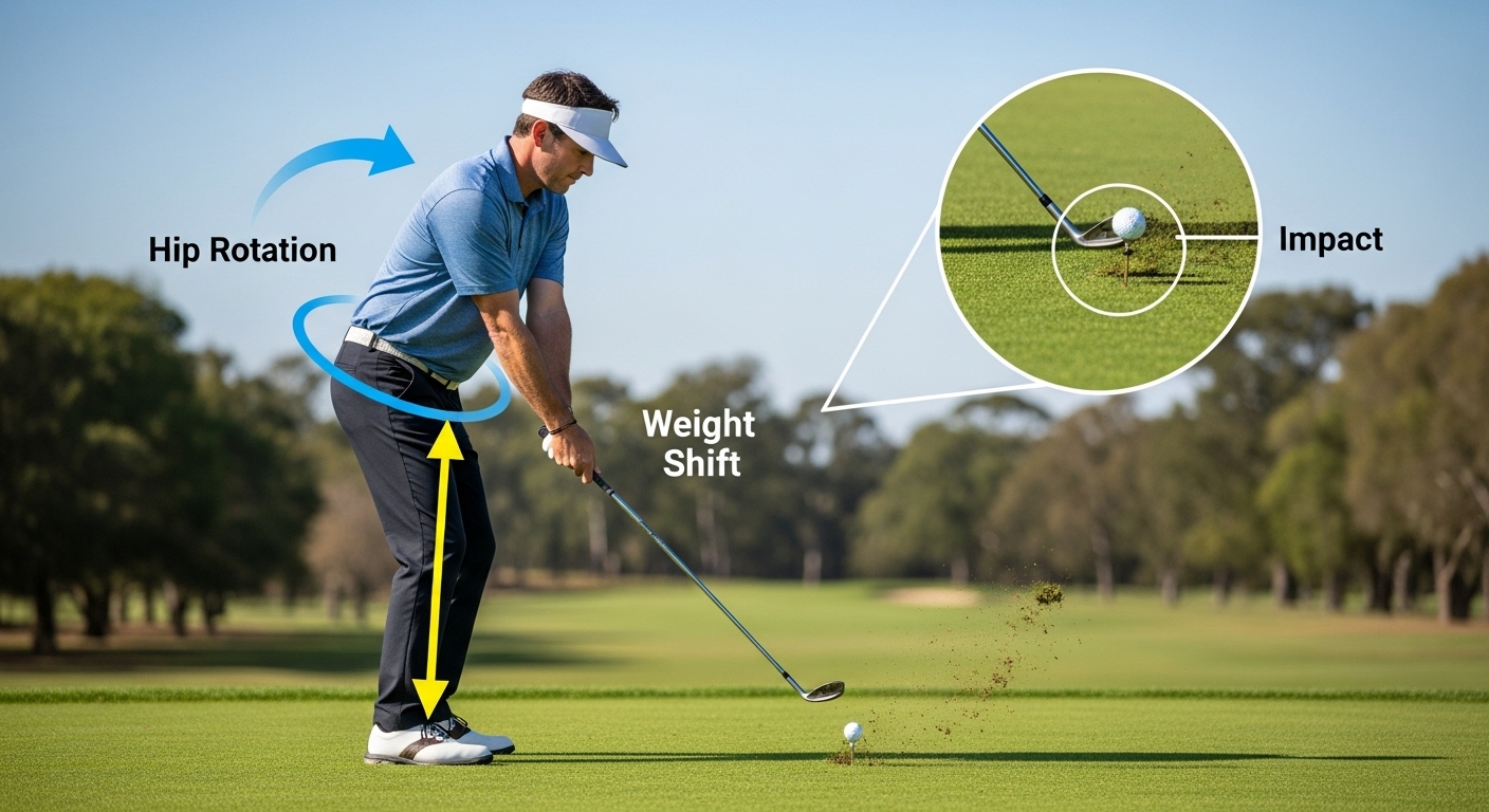 weight shift and hip rotation